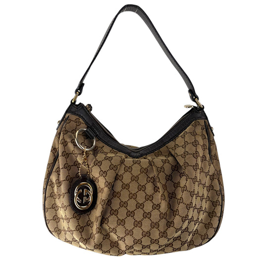 GUCCI GG SUKEY MEDIUM BROWN SHOULDER BAG