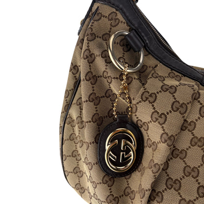 GUCCI GG SUKEY MEDIUM BROWN SHOULDER BAG