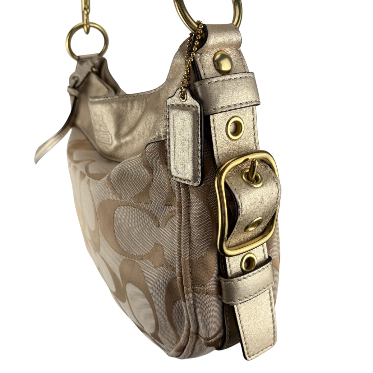 COACH SIGNATURE ZOE GOLD SHOULDER BAG