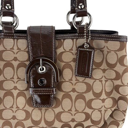 COACH SIGNATURE CANVAS &amp; LEATHER CROSSBODY BAG 