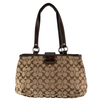 COACH SIGNATURE CANVAS &amp; LEATHER CROSSBODY BAG 