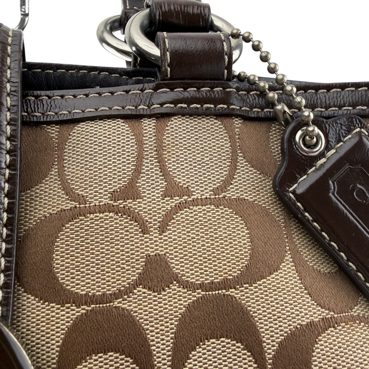 COACH SIGNATURE CANVAS &amp; LEATHER CROSSBODY BAG 