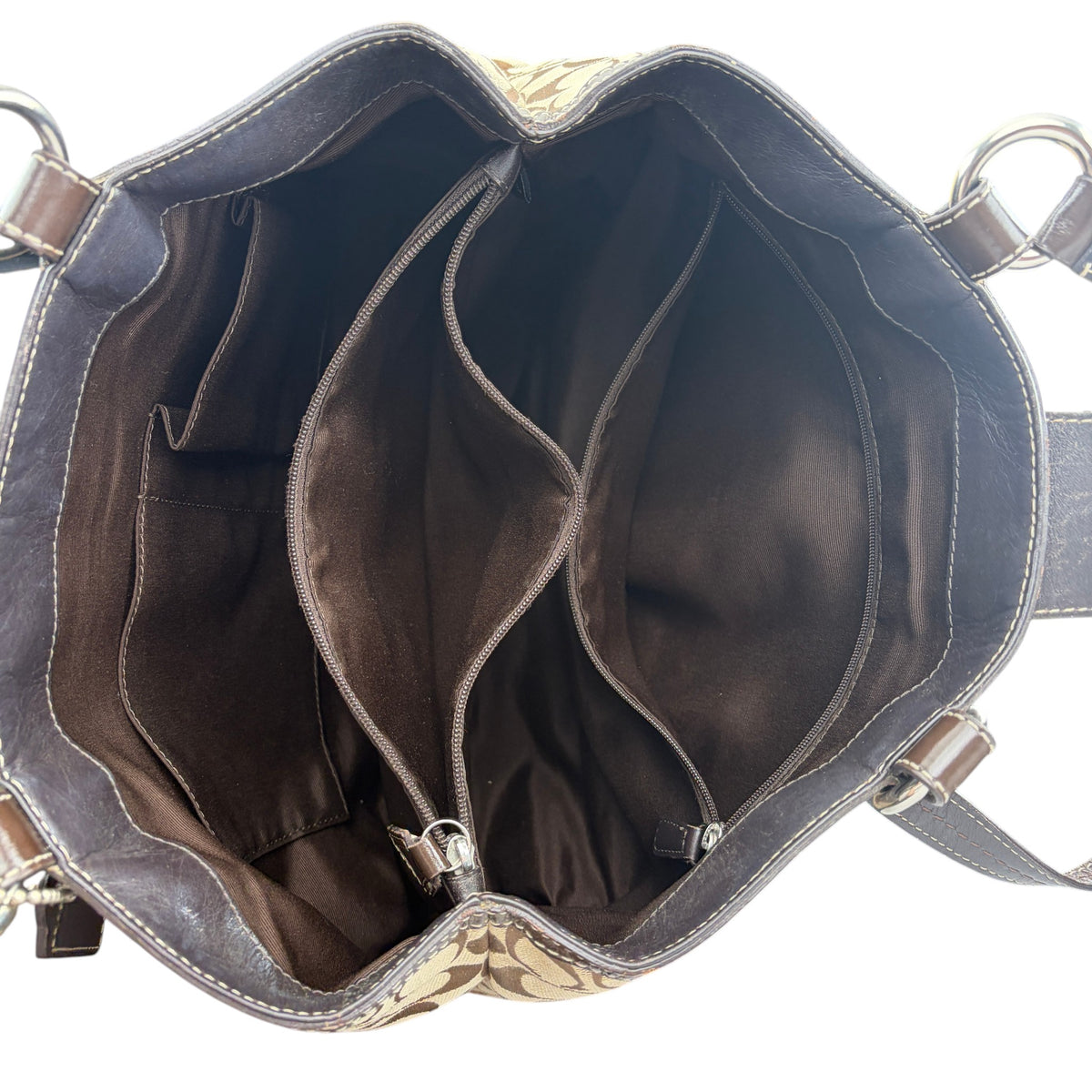 COACH SIGNATURE CANVAS &amp; LEATHER CROSSBODY BAG 