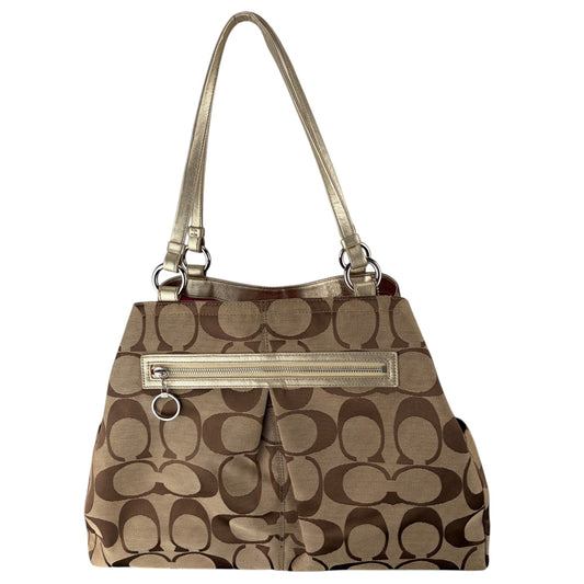 COACH SIGNATURE PLEATED GABBY SHOPPER BAG