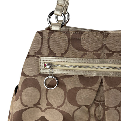 COACH SIGNATURE PLEATED GABBY SHOPPER BAG