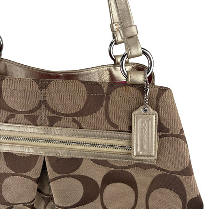 COACH SIGNATURE PLEATED GABBY SHOPPER BAG