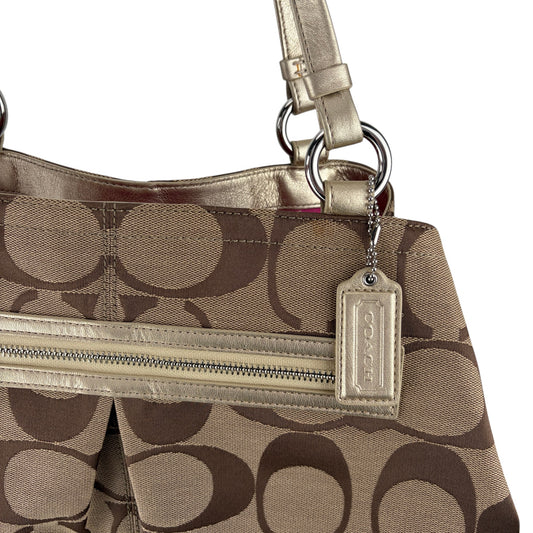COACH SIGNATURE PLEATED GABBY SHOPPER BAG