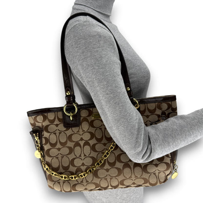 COACH SIGNATURE ZIP GALLERY TOTE BAG