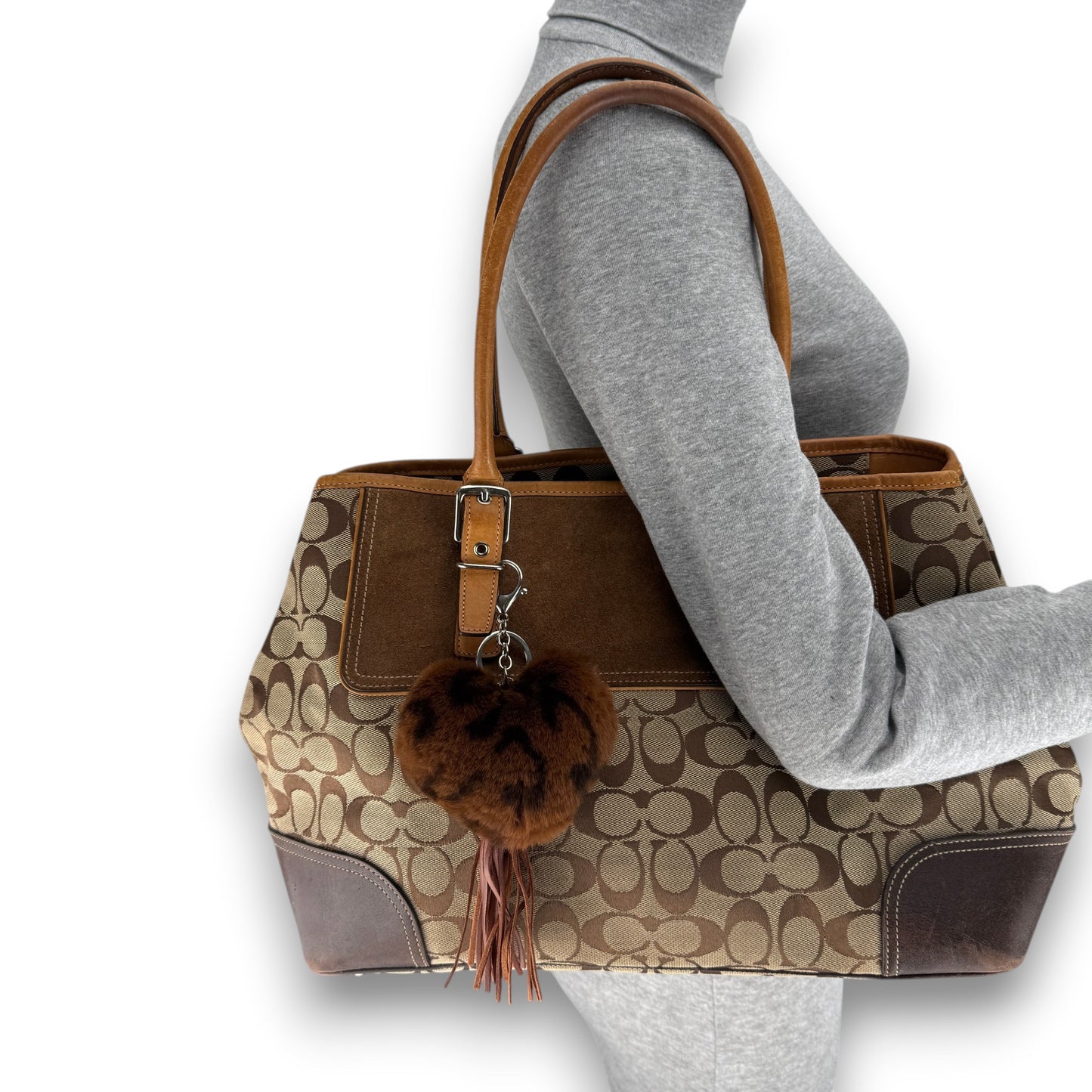 COACH SIGNATURE JACQUARD STRIPE BAG (LARGE) 
