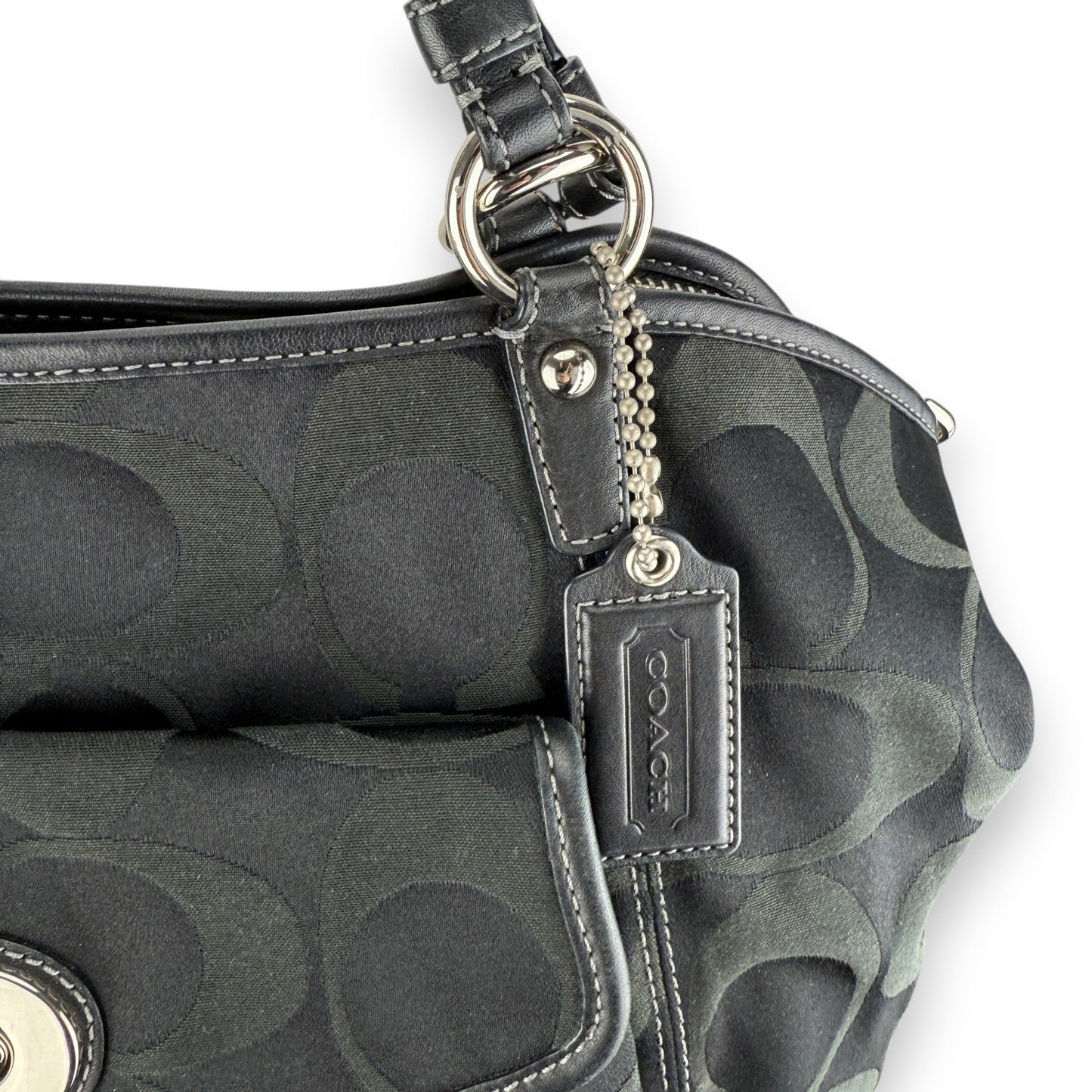 COACH SIGNATURE JACQUARD STRIPE BAG (LARGE) 