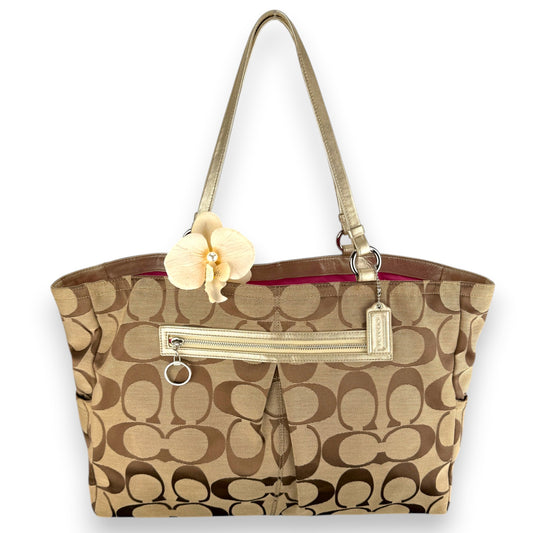 COACH SIGNATURE JACQUARD STRIPE BAG (LARGE) 