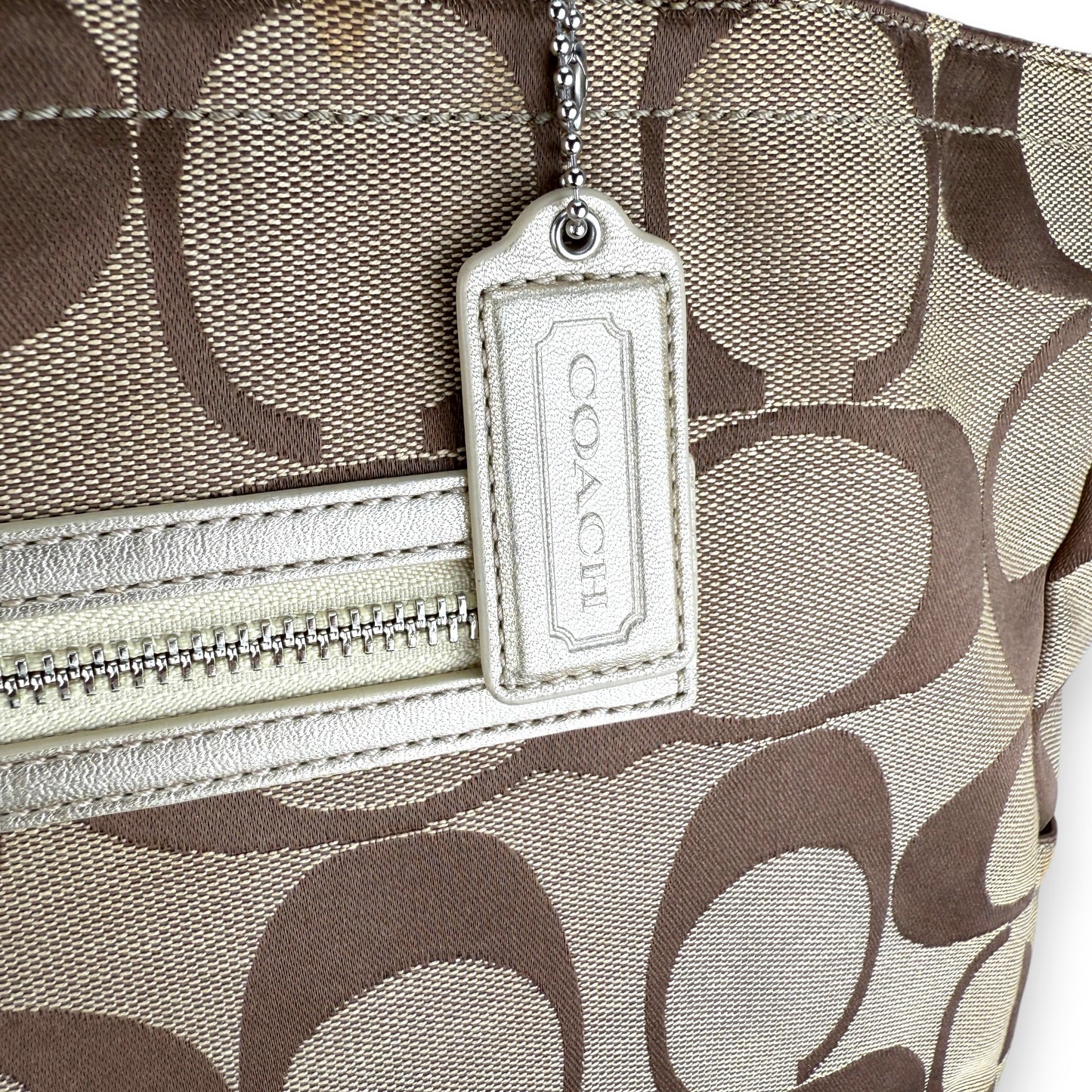 COACH SIGNATURE JACQUARD STRIPE BAG (LARGE) 