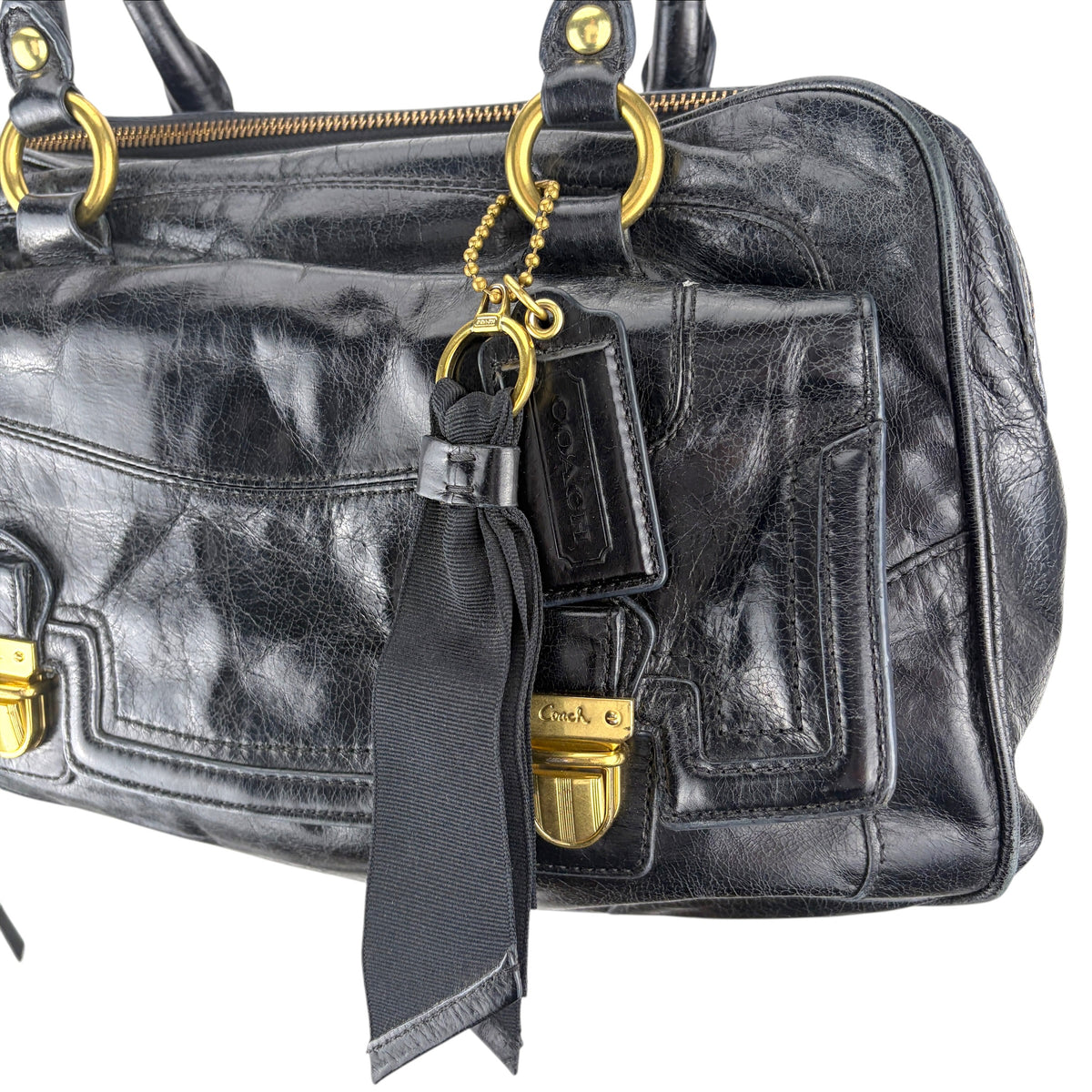 COACH POPPY PUSHLOCK SATCHEL BAG
