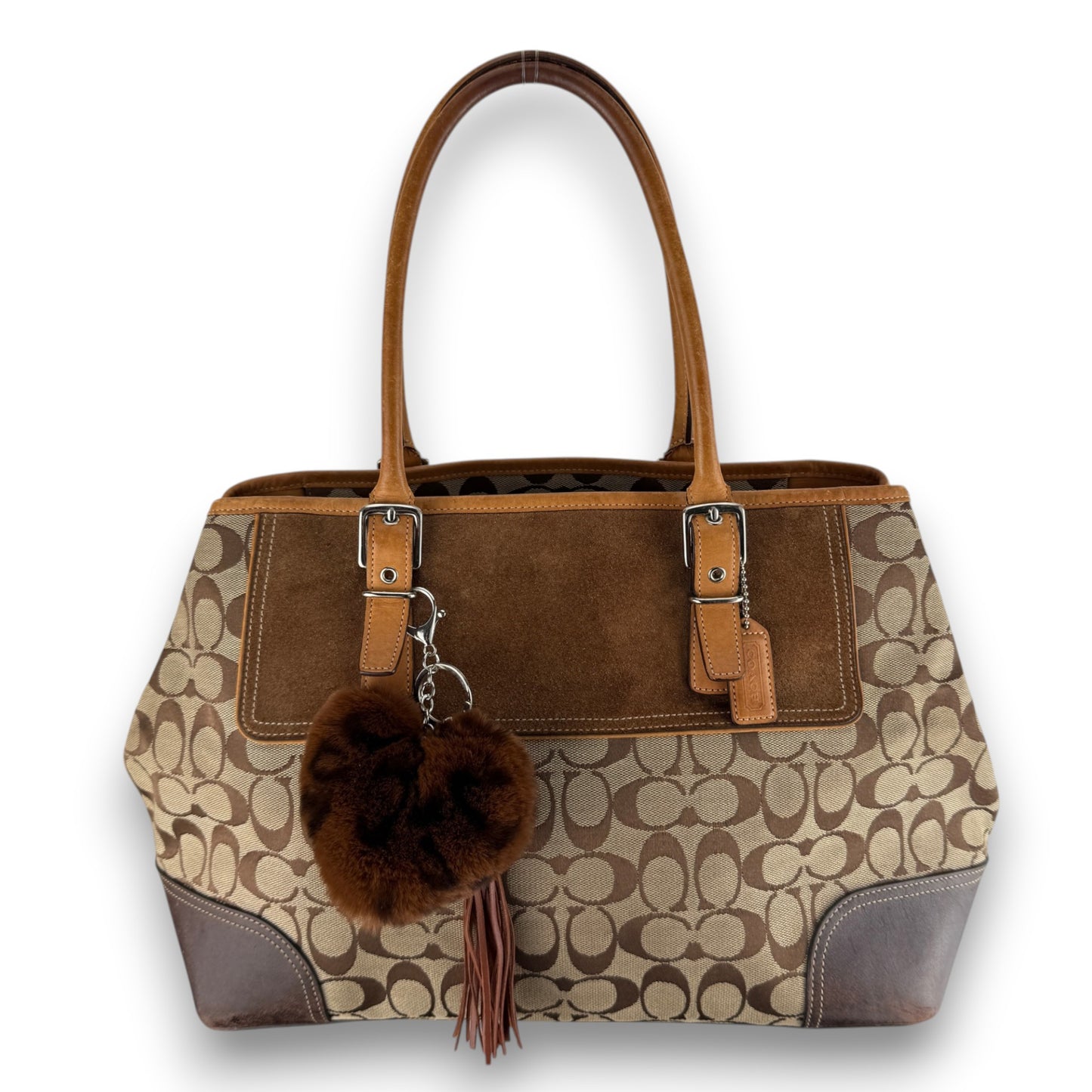 COACH SIGNATURE JACQUARD STRIPE BAG (LARGE) 