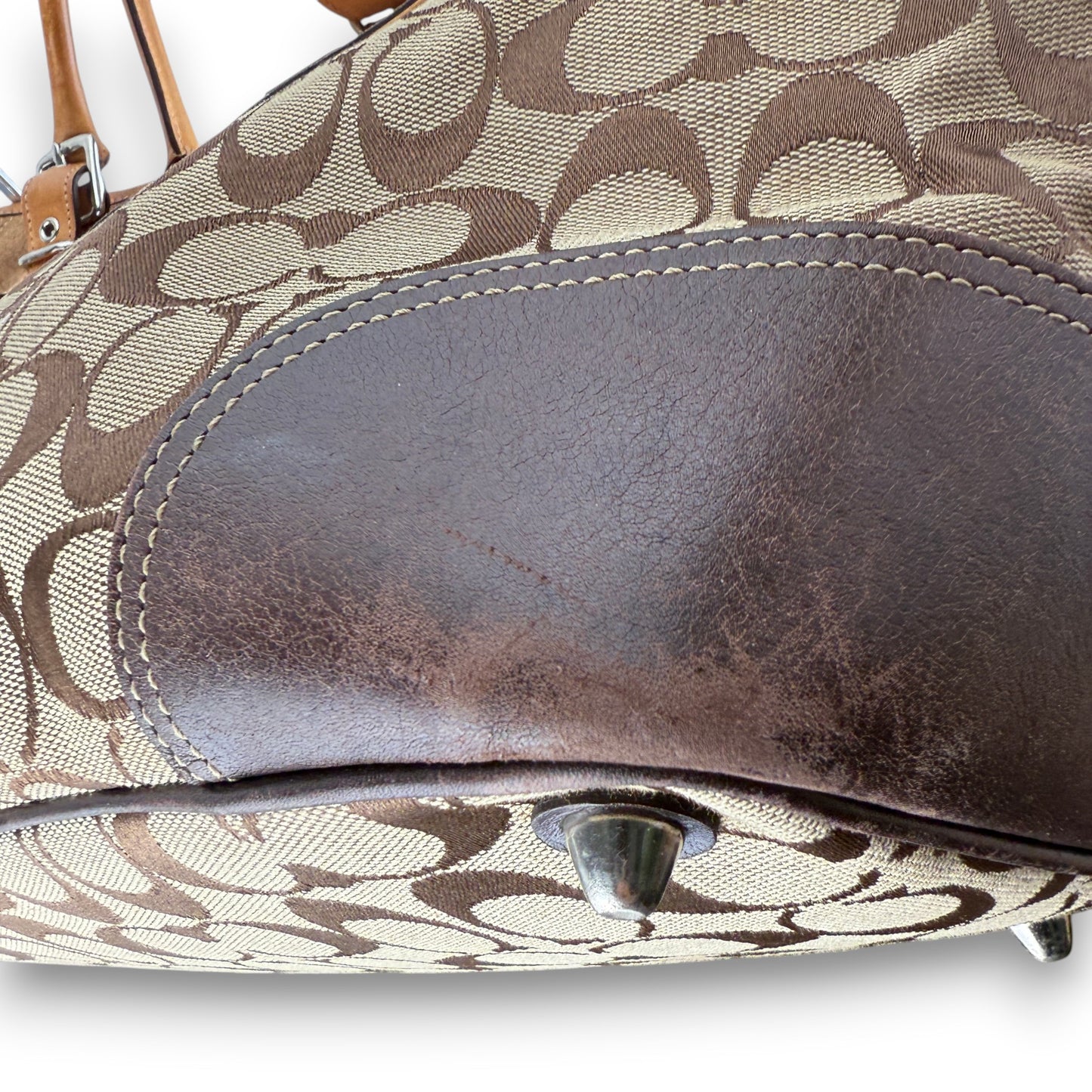 COACH SIGNATURE JACQUARD STRIPE BAG (LARGE) 