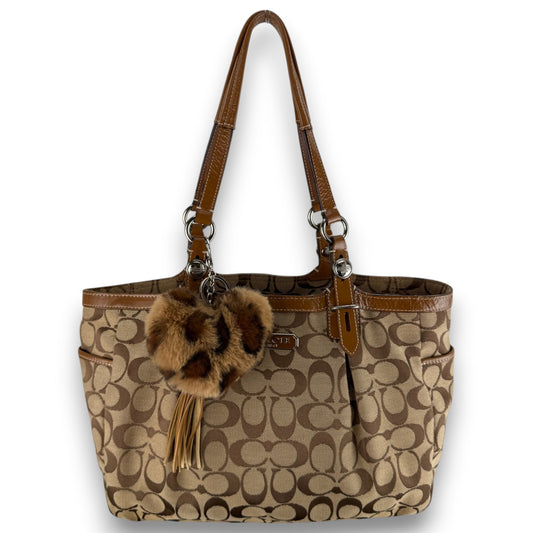 COACH SIGNATURE JACQUARD STRIPE BAG (LARGE) 