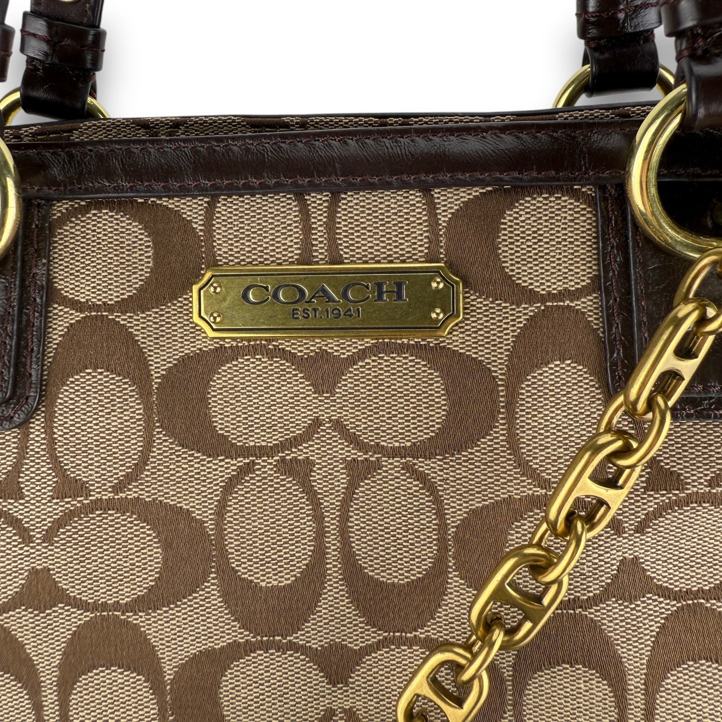 COACH SIGNATURE ZIP GALLERY TOTE BAG