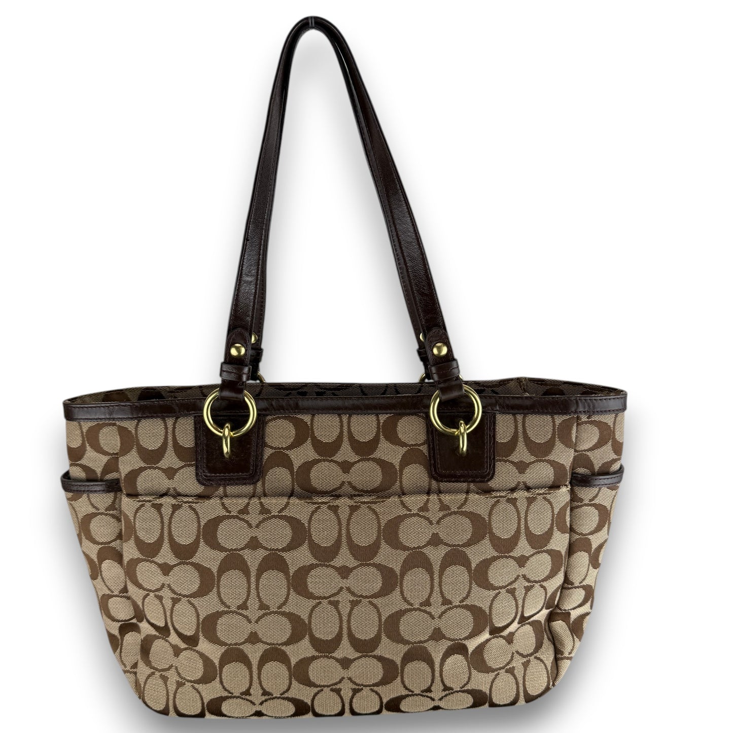 COACH SIGNATURE ZIP GALLERY TOTE BAG