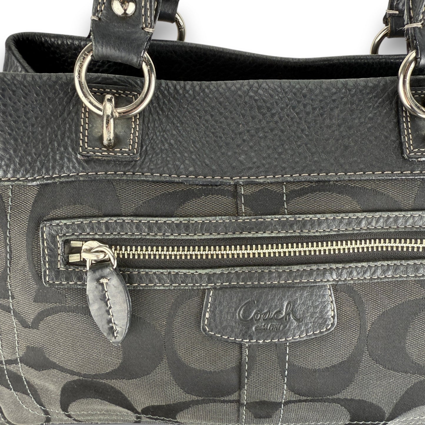 COACH SIGNATURE PENELOPE BLACK SHOULDER BAG