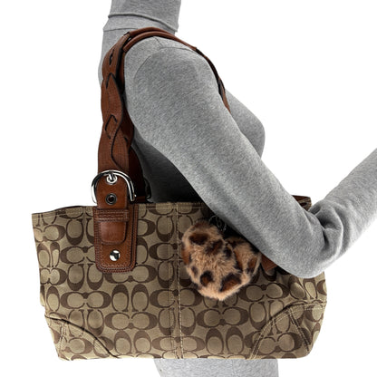 COACH SIGNATURE JACQUARD BRAIDED HANDLE SATCHEL BAG