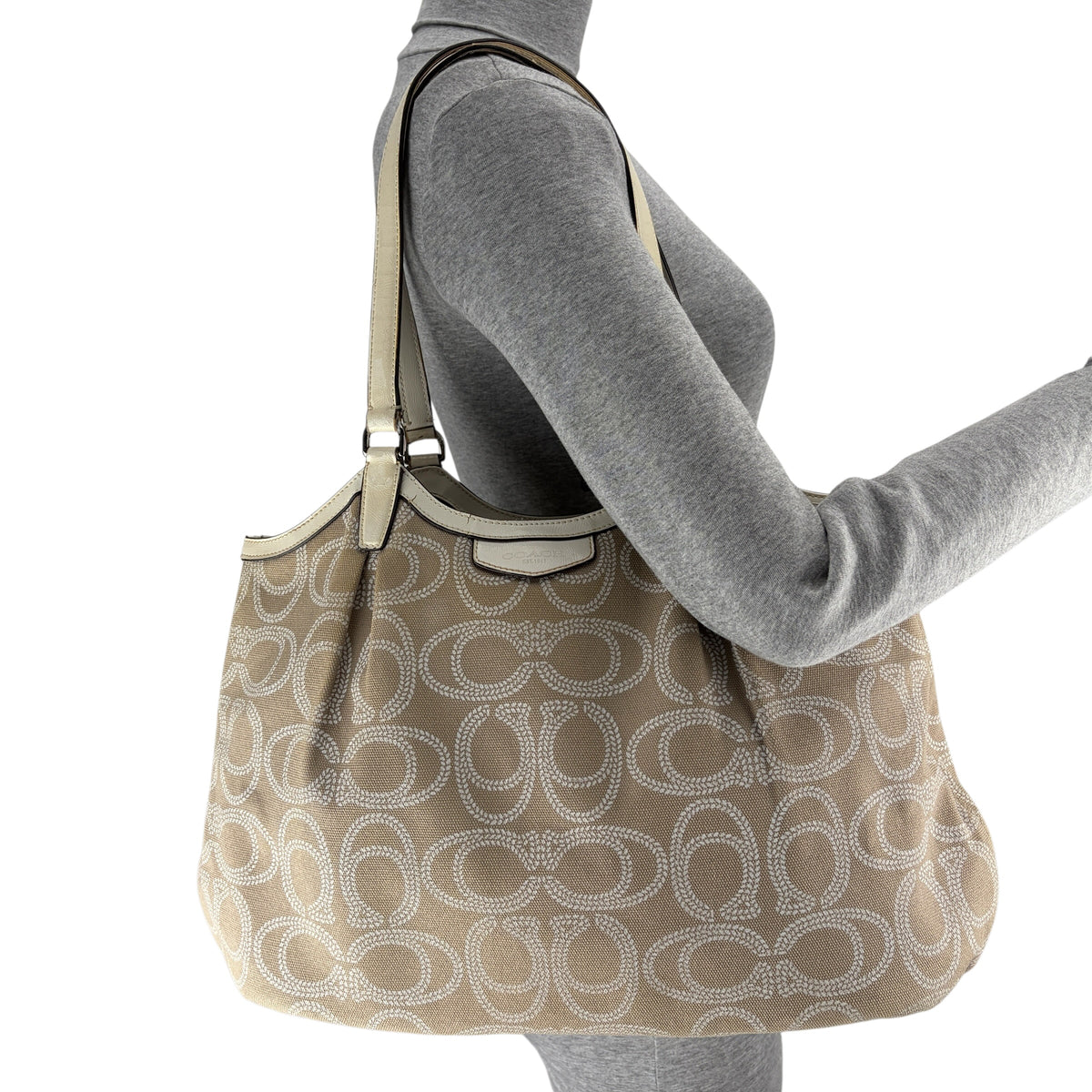 COACH SIGNATURE ROPE PRINT SHOULDER BAG