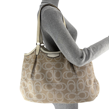 COACH SIGNATURE ROPE PRINT SHOULDER BAG