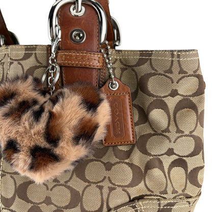 COACH SIGNATURE JACQUARD BRAIDED HANDLE SATCHEL BAG