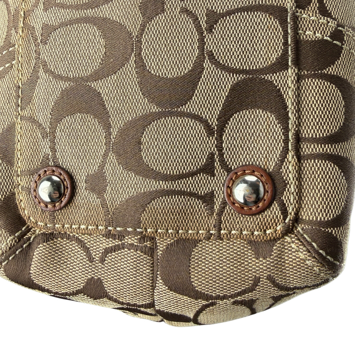 COACH SIGNATURE JACQUARD BRAIDED HANDLE SATCHEL BAG