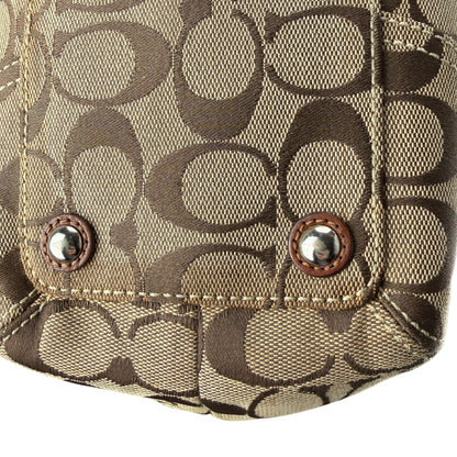COACH SIGNATURE JACQUARD BRAIDED HANDLE SATCHEL BAG