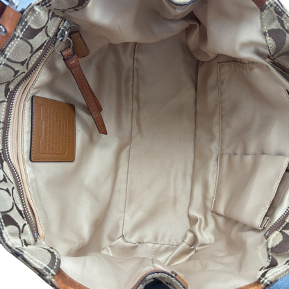 COACH SIGNATURE JACQUARD BRAIDED HANDLE SATCHEL BAG