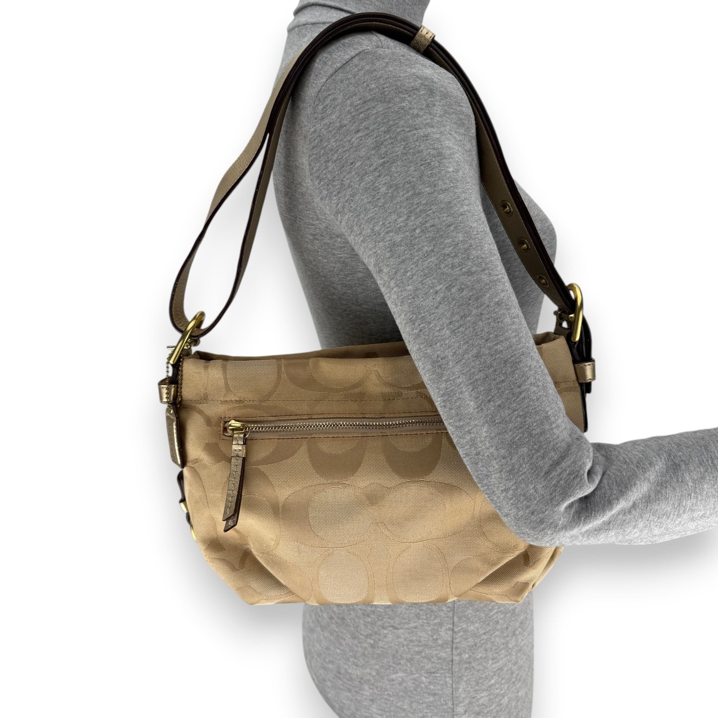 COACH SIGNATURE CANVAS BAG DARK RED 