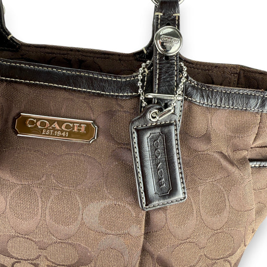 COACH SIGNATURE JACQUARD STRIPE BAG (LARGE) 