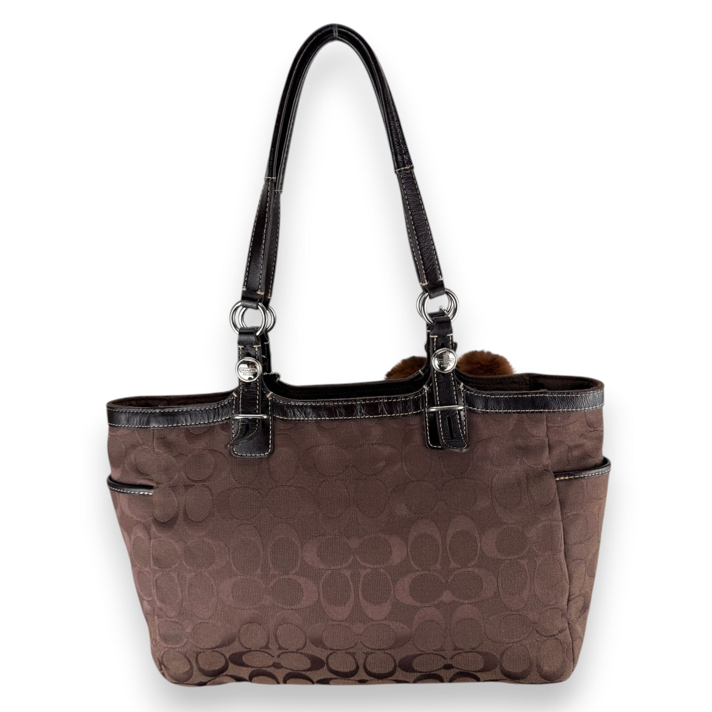 COACH SIGNATURE JACQUARD STRIPE BAG (LARGE) 