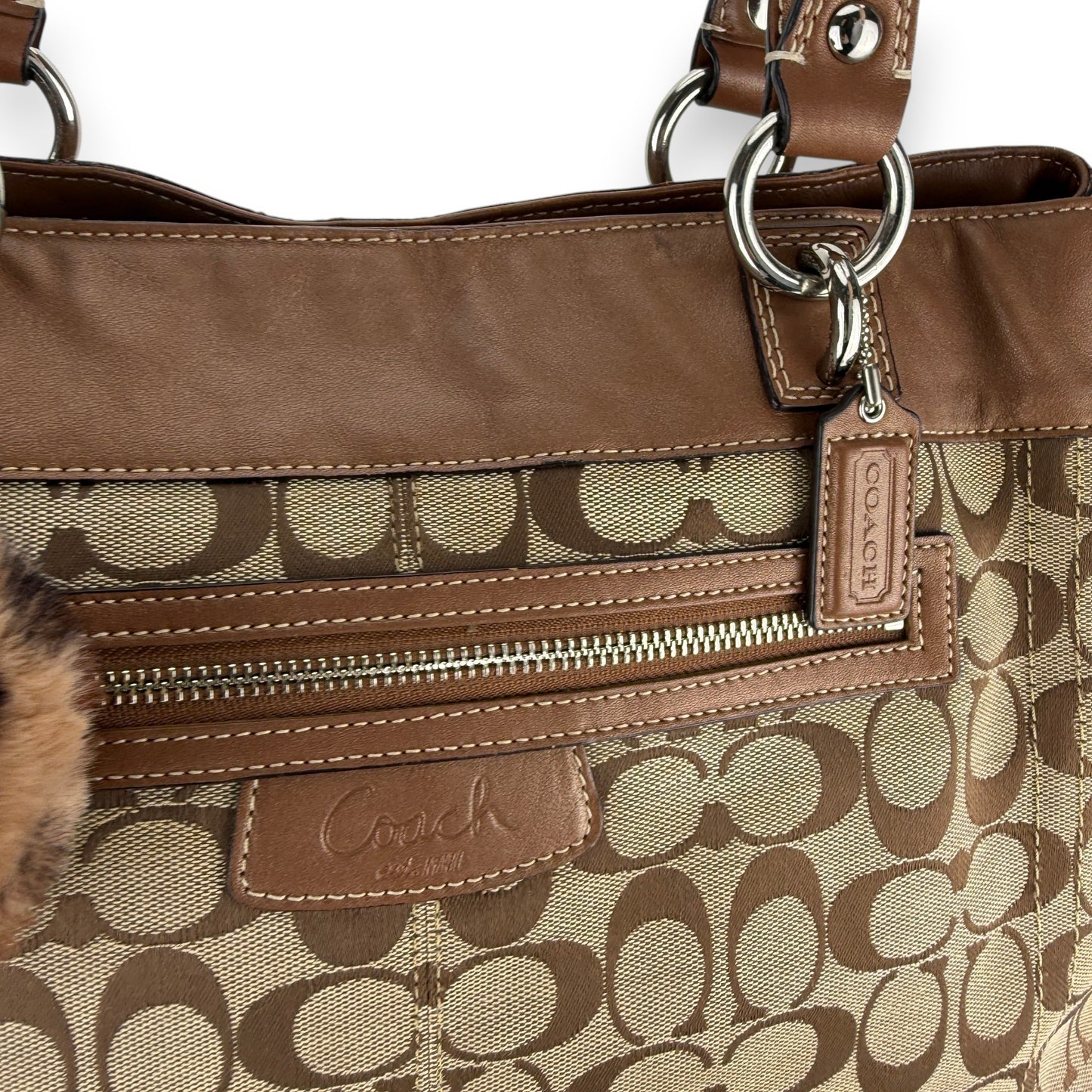 COACH SIGNATURE JACQUARD STRIPE BAG 