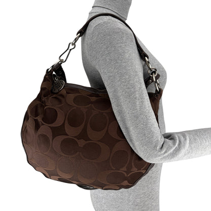 COACH SIGNATURE HOBO BAG BROWN