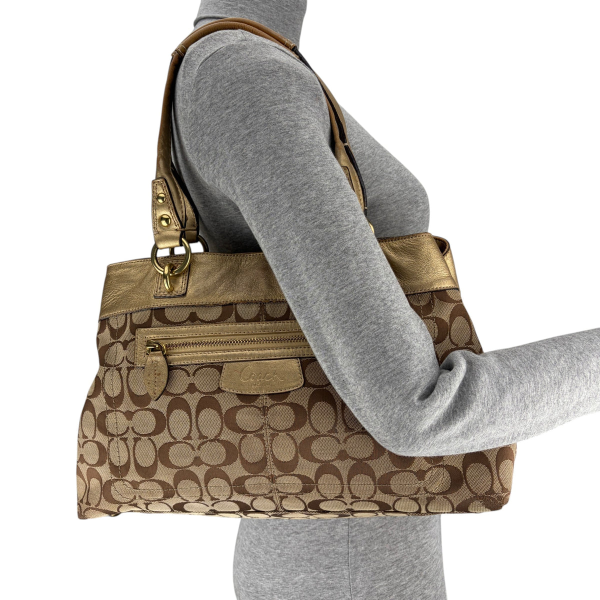 COACH SIGNATURE JACQUARD STRIPE BAG 