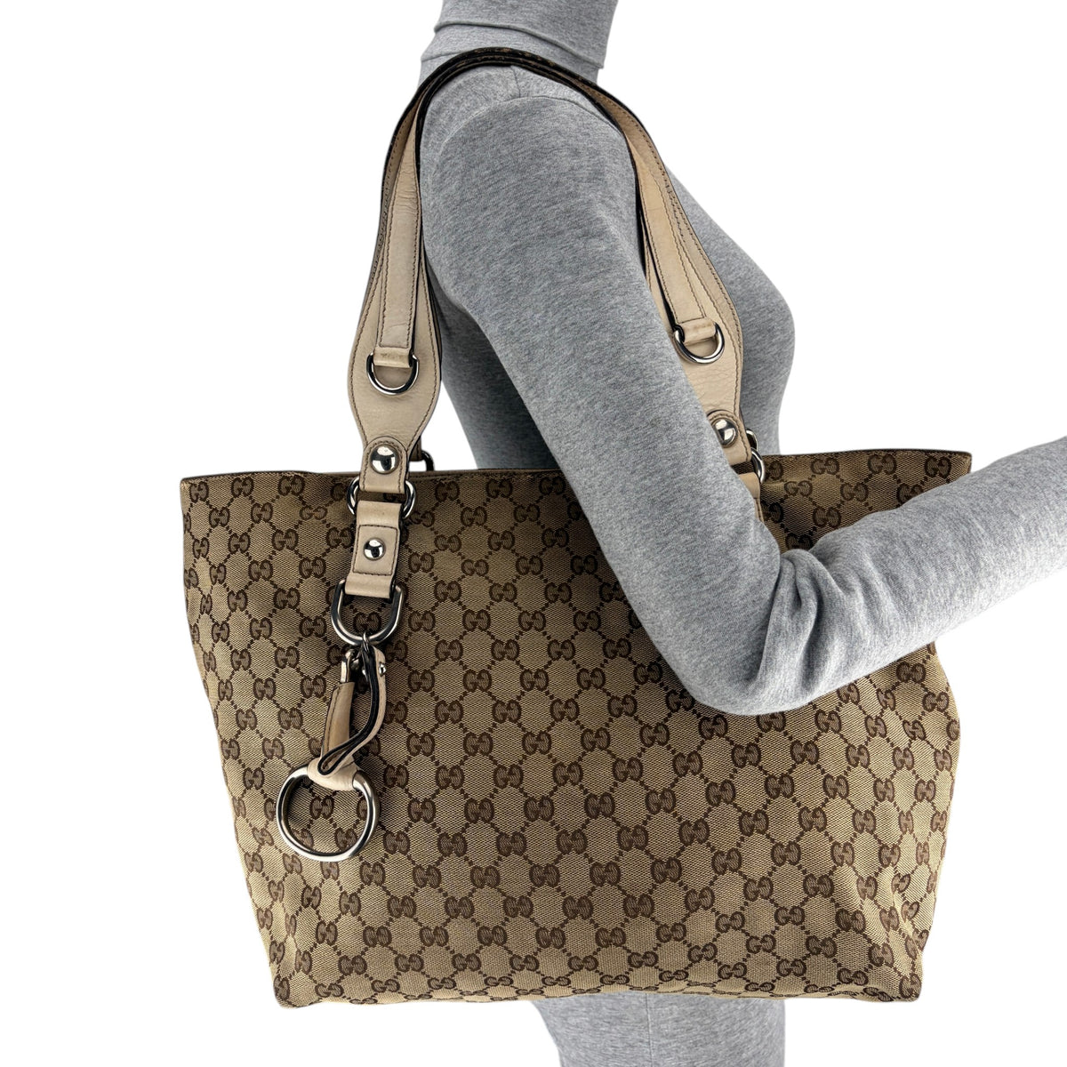 GUCCI GG CANVAS ICON BIT TOTE BAG