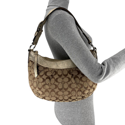 COACH SIGNATURE PLEATED HOBO BAG