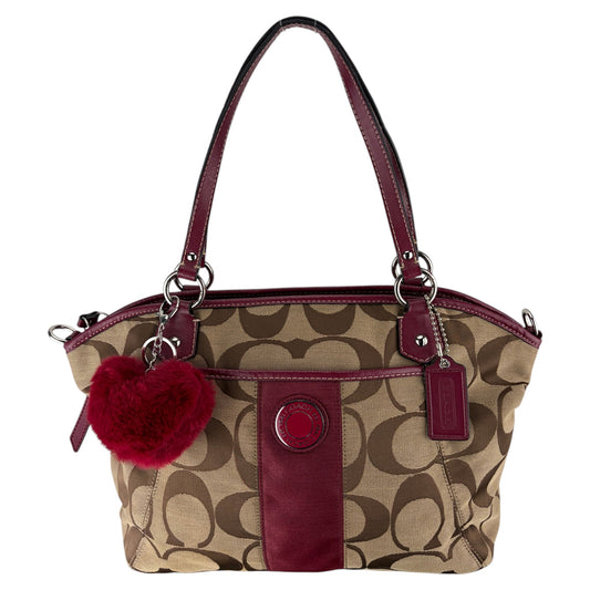 COACH SIGNATURE STRIPE 2WAY SATCHEL BAG
