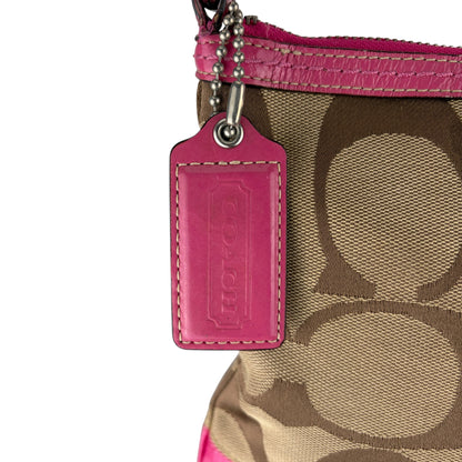 COACH SIGNATURE PINK STRIPE SHOULDER BAG