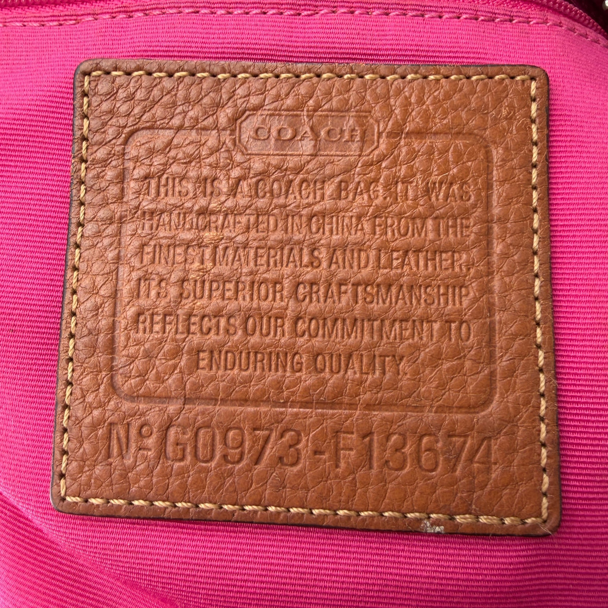 COACH SIGNATURE PINK STRIPE SHOULDER BAG
