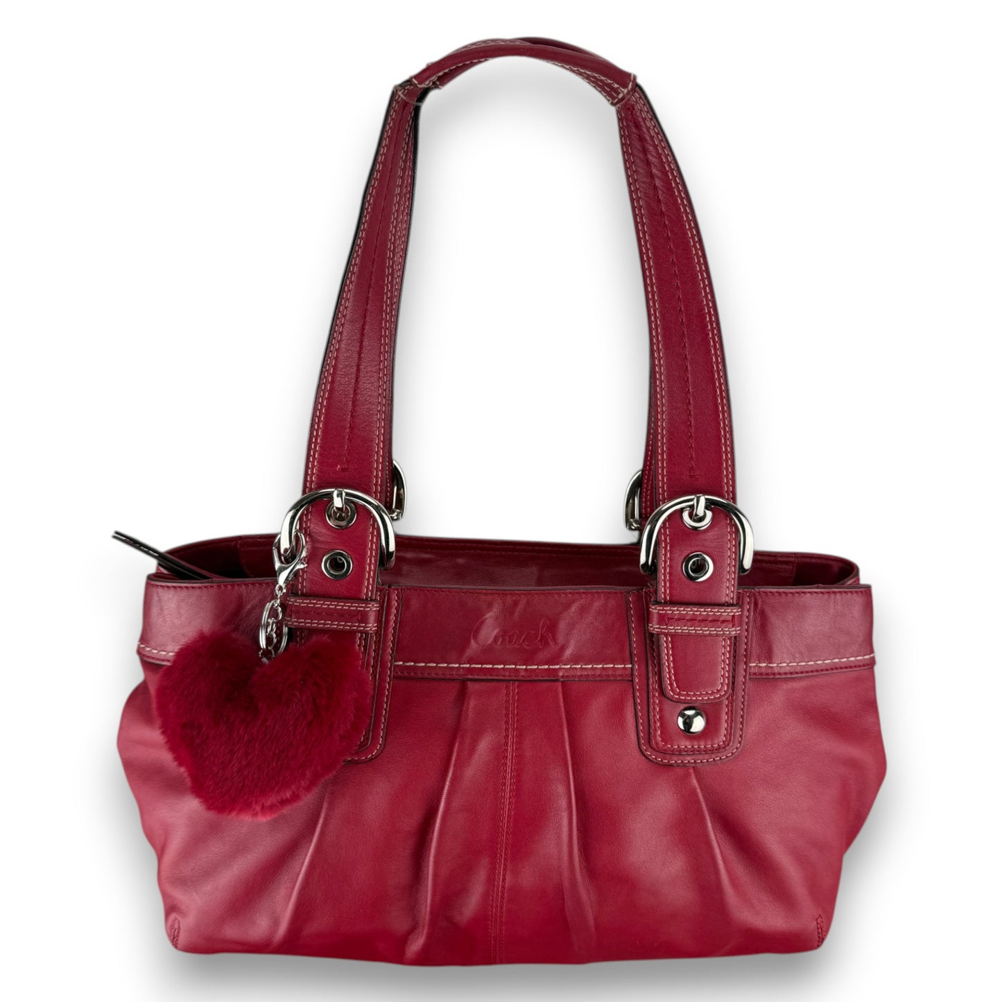 COACH SIGNATURE CANVAS BAG DARK RED 