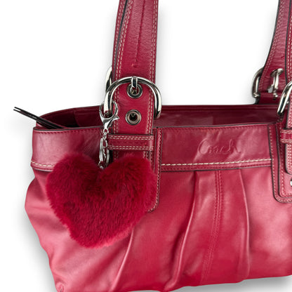 COACH SIGNATURE CANVAS BAG DARK RED 