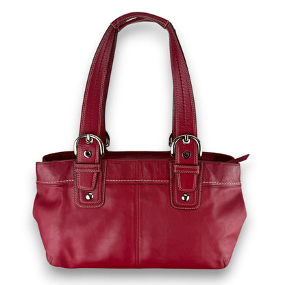 COACH SIGNATURE CANVAS BAG DARK RED 