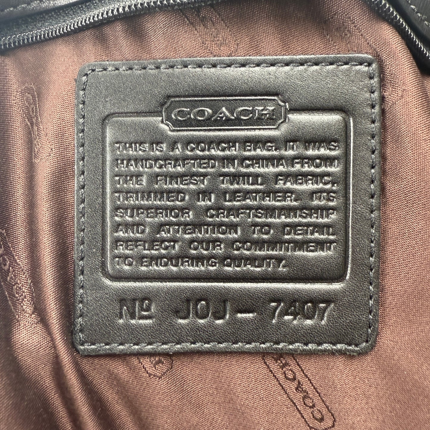 COACH SIGNATURE CANVAS BAG DARK RED 