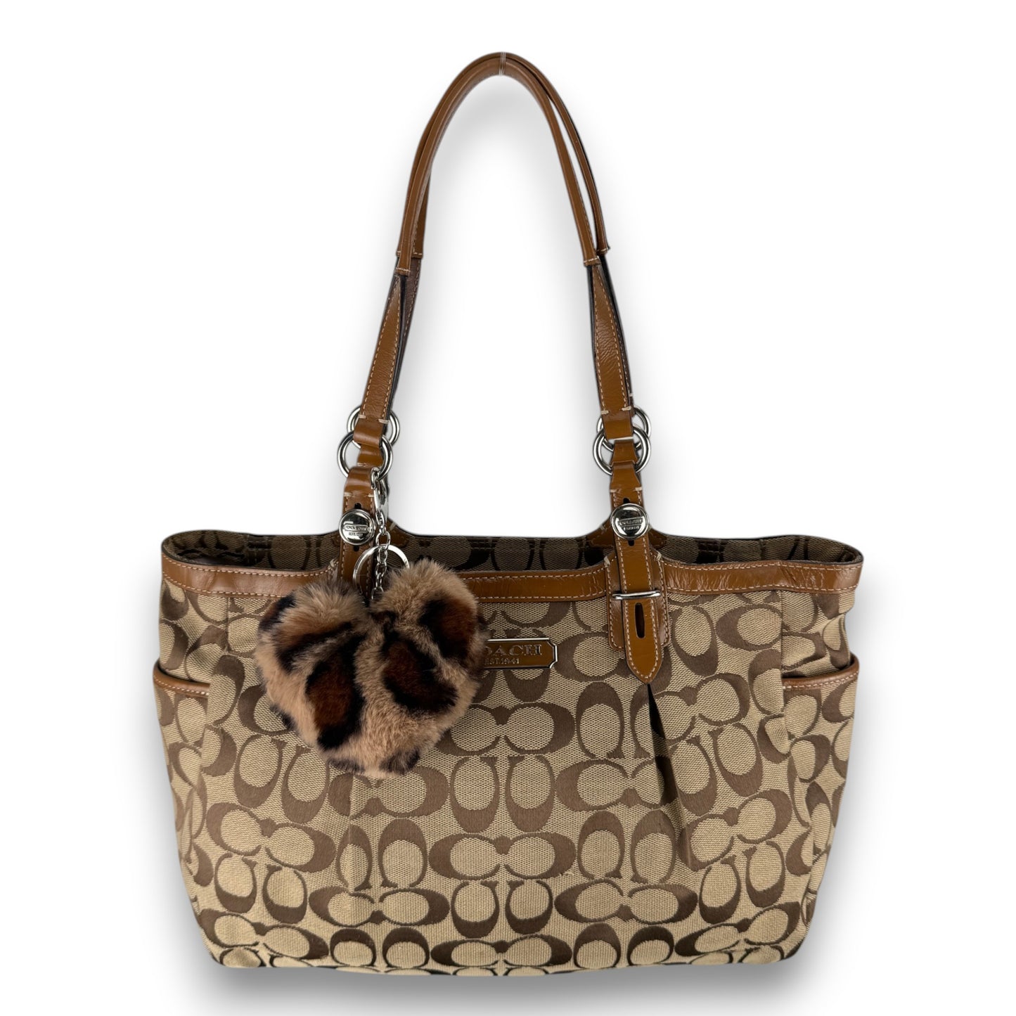 COACH SIGNATURE CANVAS BAG DARK RED 