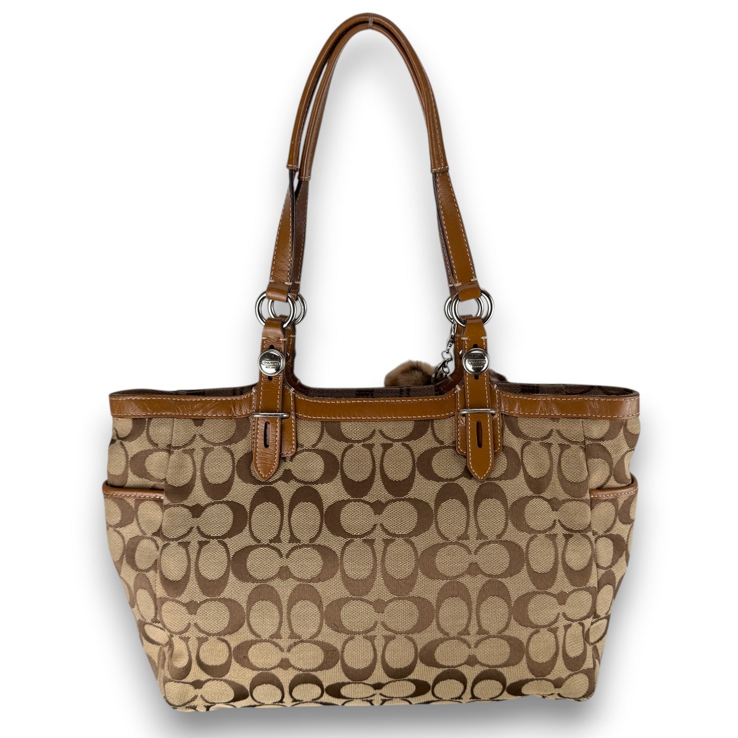 COACH SIGNATURE CANVAS BAG DARK RED 
