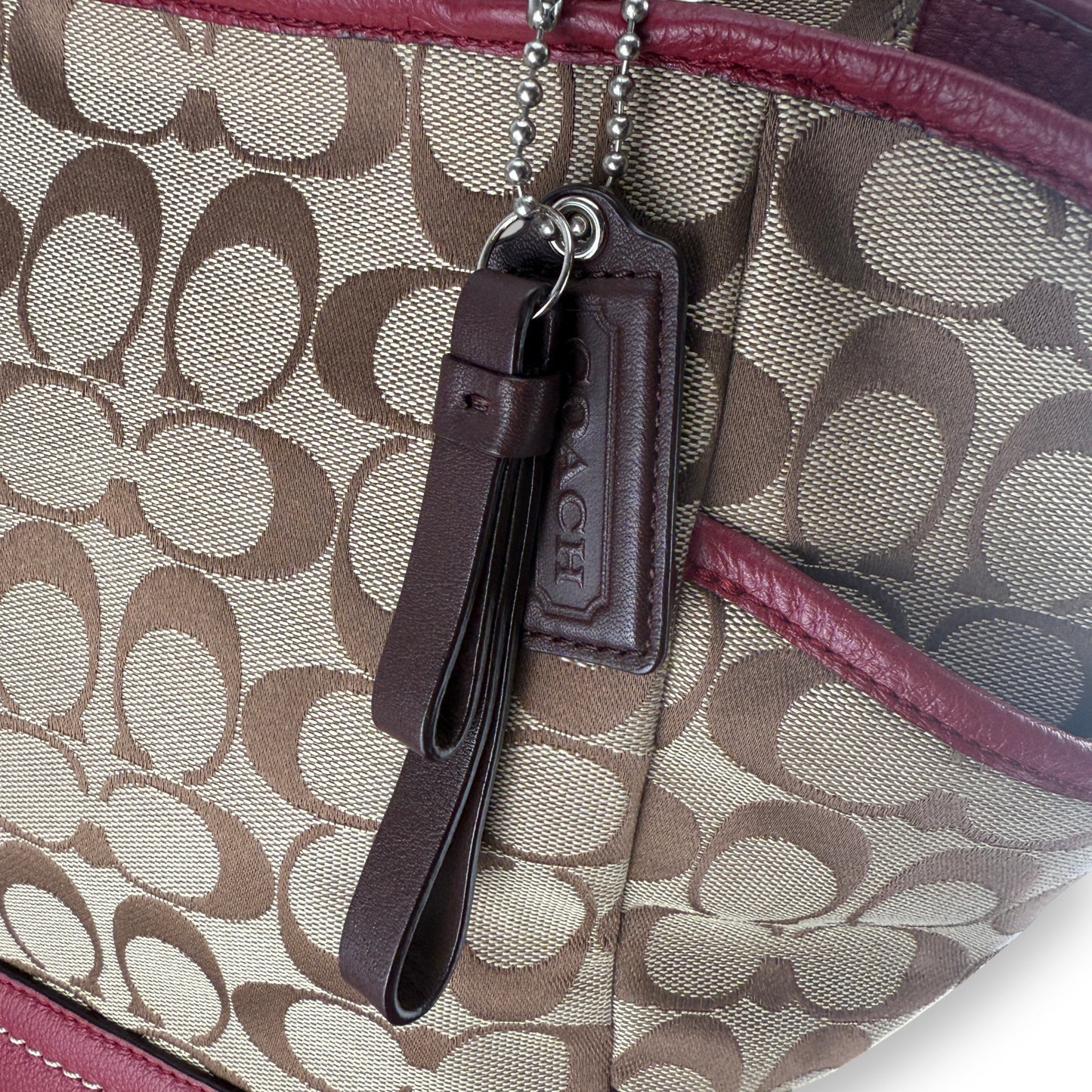 COACH SIGNATURE  SHOPPER BAG RED