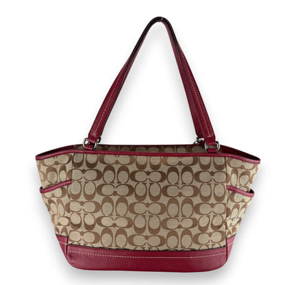 COACH SIGNATURE  SHOPPER BAG RED