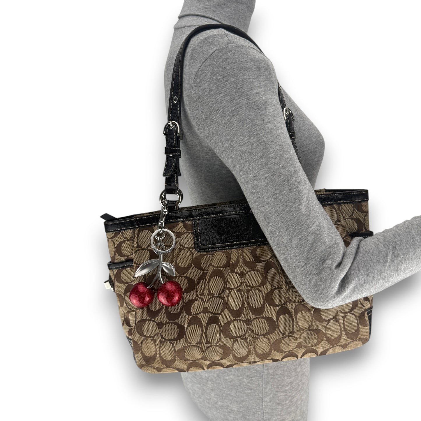 COACH SIGNATURE JACQUARD STRIPE BAG (LARGE) 
